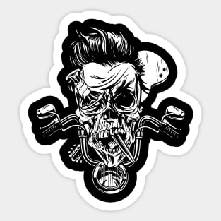 Biker Skull Sticker